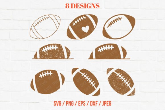 American Football Ball Bundle: Graphics for Crafts
