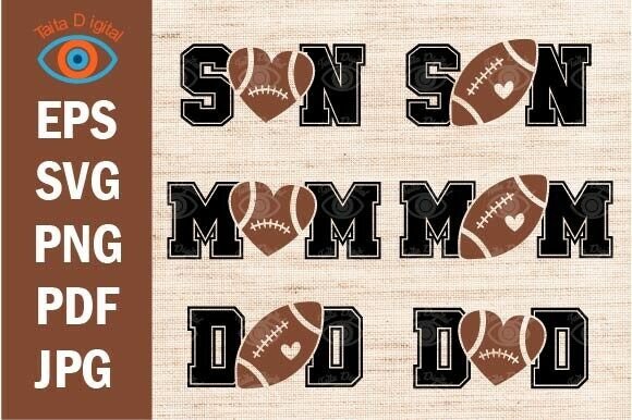 American Football MOM DAD Silhouette: Graphics & Crafts Review