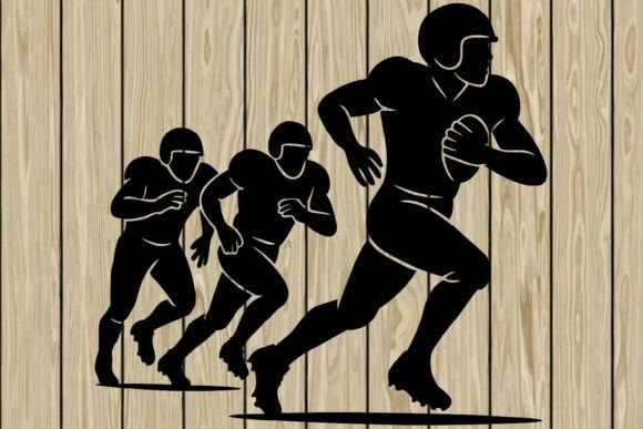American Football Scene Stencil SVG for Crafts & Graphics