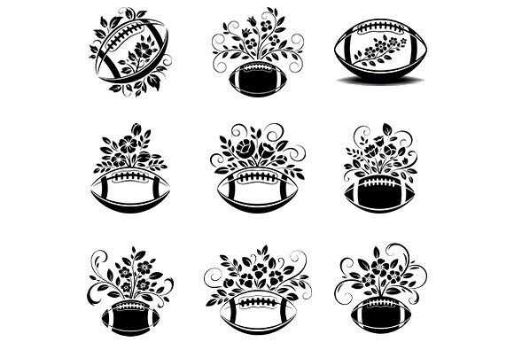 Floral Football SVG Bundle for Crafts & Graphics