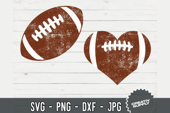 Football Heart SVG Vintage Grunge: Graphics for Crafts