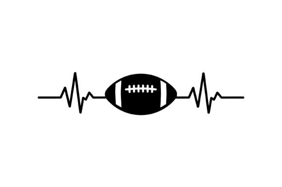 Football Heartbeat Sport Icon: A Dynamic Graphic for Energetic Branding