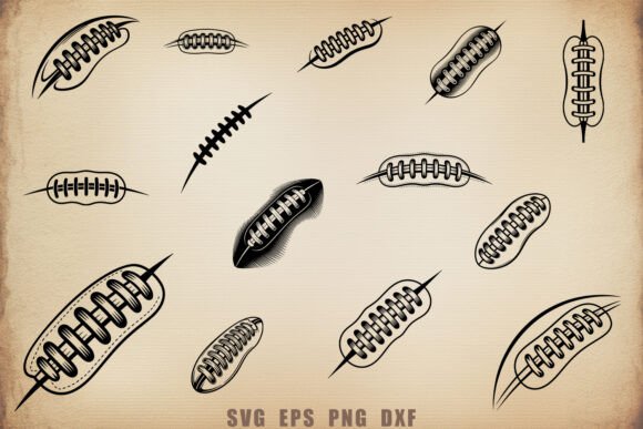 Football Laces Seam SVG Bundle for Graphics and Crafts