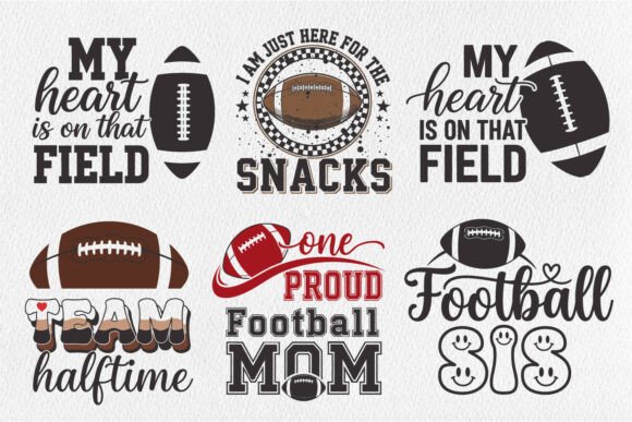 Football Mom Game Day Quotes SVG Bundle: Bold Graphics for Crafts & Fan-Focused Marketing