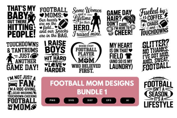 Football Mom SVG Bundle: Graphics for Crafts