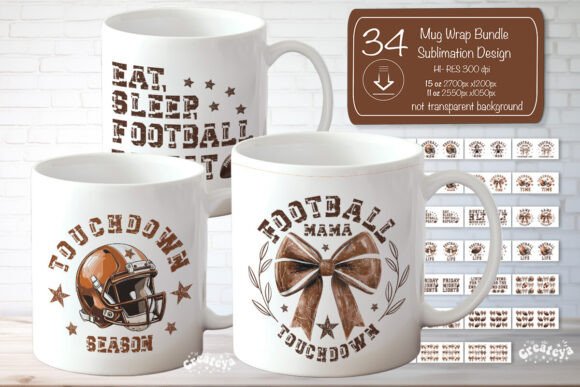 Football Mug Wrap Bundle Sublimation: Graphics & Crafts Review