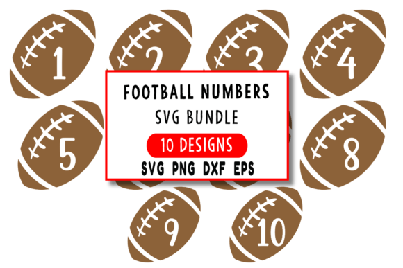 Football Numbers SVG Bundle: Graphics for Crafts
