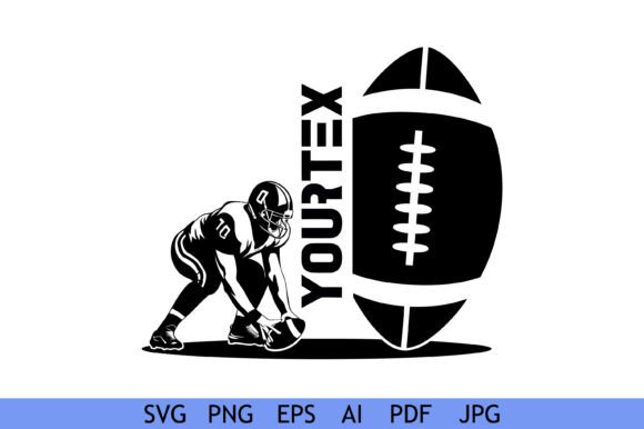 Football Player Custom Text Logo: Graphics for Crafts