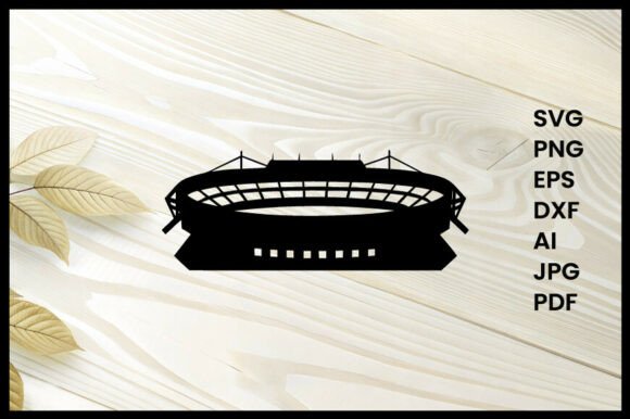 Football Stadium Illustration Silhouette for Graphics & Crafts