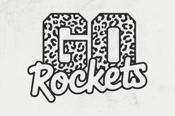 Go Rockets Leopard & Football Graphics for Crafts