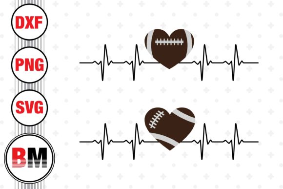 Heart Football Heartbeat Graphics for Crafts