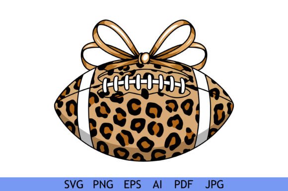 Leopard Print Football Graphics for Crafts & Blogs