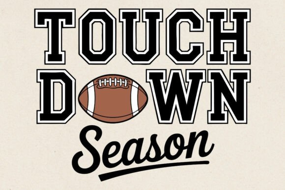 Retro Touch Down Season Football SVG PNG for Crafts & Graphics