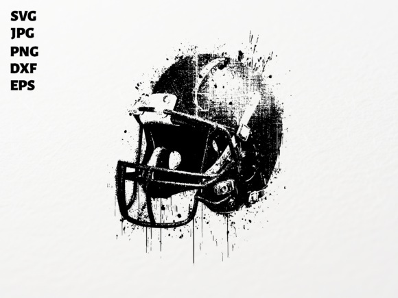 Rugged Football Helmet SVG for Cricut: Grunge Graphic for Crafts & Creative Projects