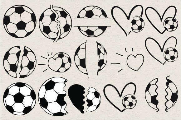 Soccer Ball Love SVG Bundle for Crafts & Graphics