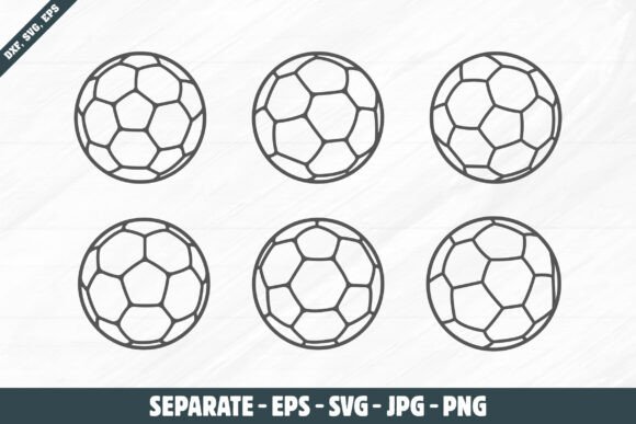 Soccer Ball Outline Set, Football SVG for Crafts & Content Design